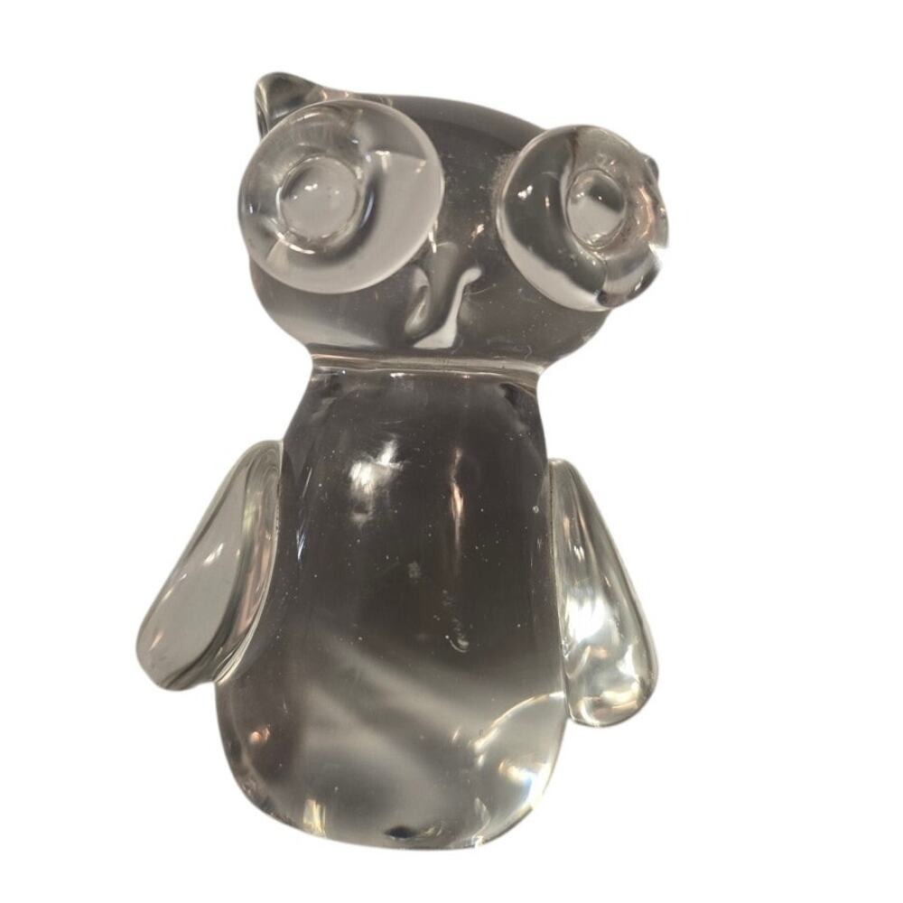 Vintage Art Glass Action International LTD Paperweight Owl Figurine